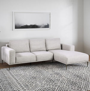 Vinny Contemporary Style Chenille Fabric Gray Sectional Sofa