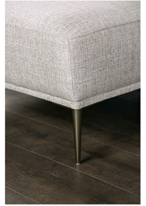 Vinny Contemporary Style Chenille Fabric Gray Sofa Metal Leg