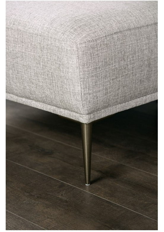 Vinny Contemporary Style Chenille Fabric Gray Sofa Metal Leg
