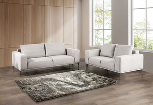 Vinny Contemporary Style Chenille Fabric Gray Sofa Set