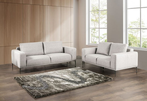 Vinny Contemporary Style Chenille Fabric Gray Sofa Set