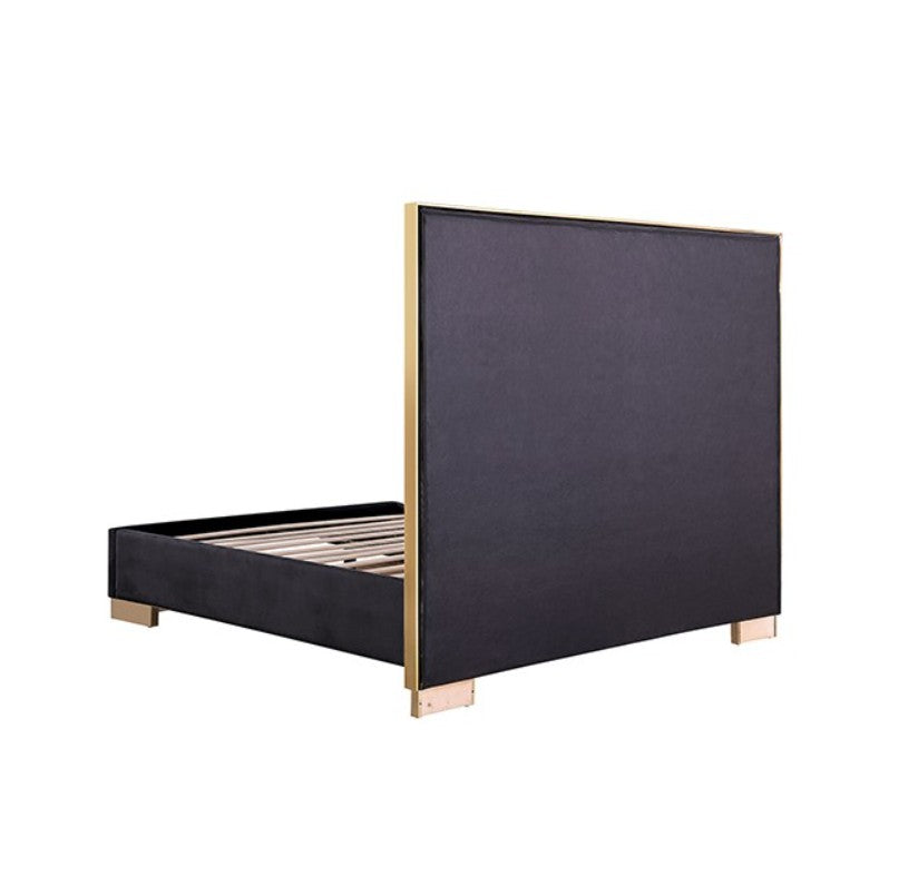 Violla Gold Black Glam Upholstered Bed