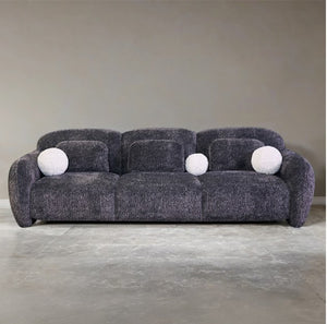 Vitally Chenille Fabric Curved Arm Sofa – Gray