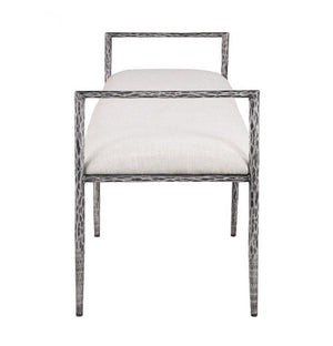 Vladi Contemporary Style Upholstered Bench Silver Side