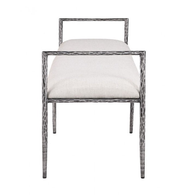 Vladi Contemporary Style Upholstered Bench Silver Side