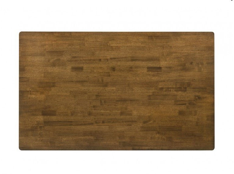 Waldo Transitional Style Antique Brown Dining Table Wooden table on a white background