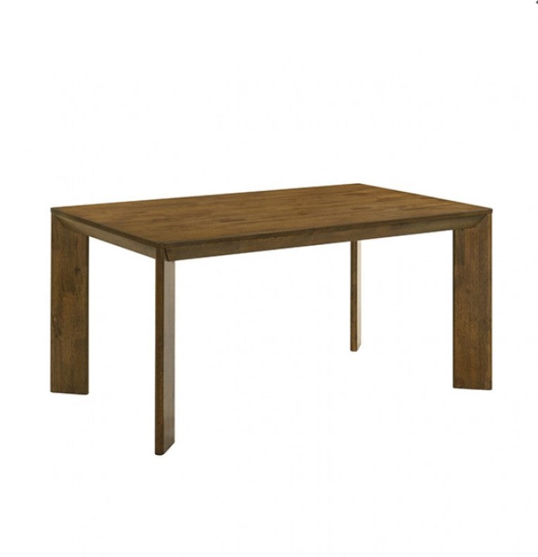 Waldo Transitional Style Antique Brown Dining Table Wooden table on a white background
