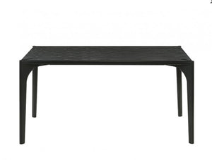 Waldo Transitional Style Black Dining Table Light gray console table on a white background