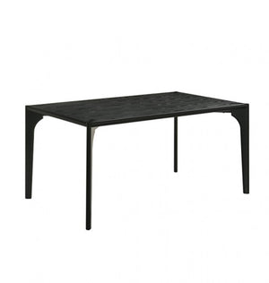 Waldo Transitional Style Black Dining Table Black metal dining table on a white background
