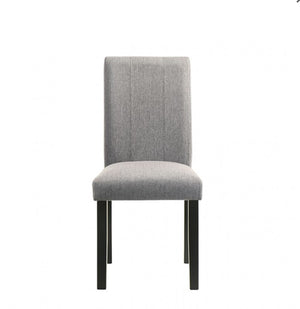 Waldo Transitional Style Black Gray Dining Chair Gray upholstered chair with black legs on a white background