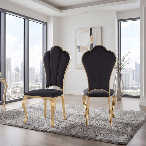 #Black & Gold  William Black Gold Modern Dining Chair